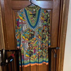Colorful Patterned Midi Dress